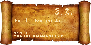 Borsó Kunigunda névjegykártya